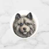 Keeshond Hund 3D Inspiriert Konfetti (Klein Vorderseite)