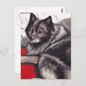 Keeshond Hund Art Postcard Postkarte (Vorne/Hinten)