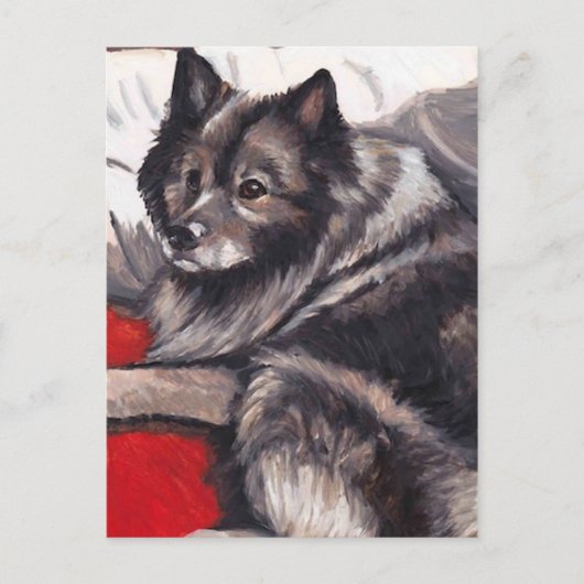 Keeshond Hund Art Postcard Postkarte (Vorderseite)