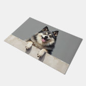 Keeshond Hund Fußmatte Kunst (Schrägansicht)
