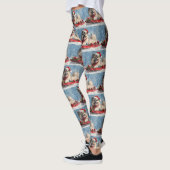 Keeshond Hund in Sledge Lass es Schnee Weihnachten Leggings (Links)