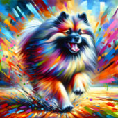 Keeshond Hund Portrait Akryllische Kunst Print Lov Puzzle