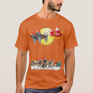 Keeshond Hund Rentier Hund Lights Christmas Lover  T-Shirt