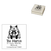 Keeshond Hund, Rücksendeadresse, Gummistempel (Stempel)