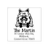 Keeshond Hund, Rücksendeadresse, Gummistempel (Prägung)