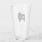Keeshond Hund Silhouette Personalisiertes Trinken Glas (Rückseite)