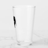 Keeshond Hund Silhouette Personalisiertes Trinken Glas (Links)