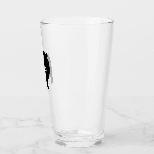 Keeshond Hund Silhouette Personalisiertes Trinken Glas (Links)