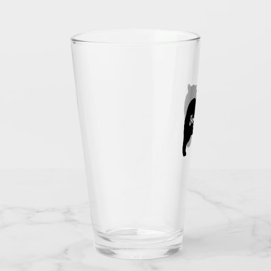 Keeshond Hund Silhouette Personalisiertes Trinken Glas (Rechts)