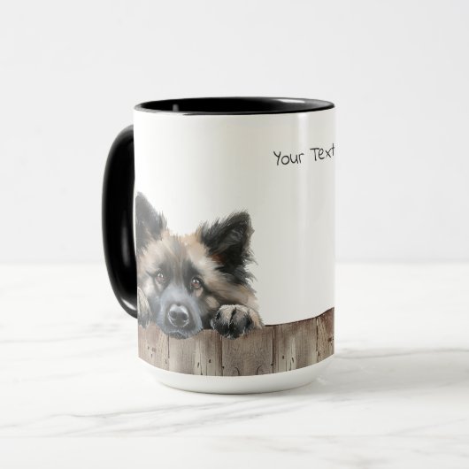 Keeshond Hund Tasse (Vorderseite Links)