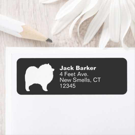 Keeshond Hunde Silhouette Rücksendeadresse (Insitu)