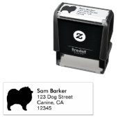 Keeshond Hunde Silhouette Rücksendeadresse Permastempel (Beispiel)