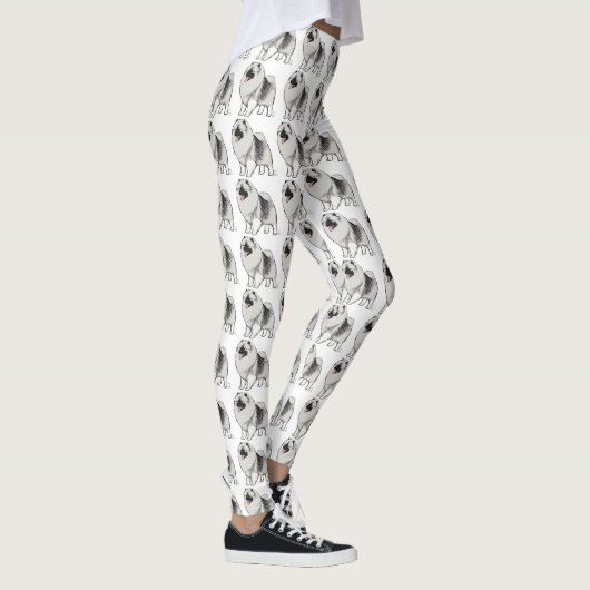 Keeshond-HundeCartoon-Muster Leggings (Rechts)