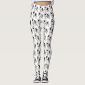 Keeshond-HundeCartoon-Muster Leggings (Vorderseite)