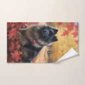 Keeshond im Herbst Leaves Fall Inspiriert Badhandtuch Set (Handtuch)