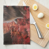 Keeshond im Herbst Leaves Fall Inspiriert Geschirrtuch (Viertel Falte)