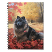 Keeshond im Herbst Leaves Fall Inspiriert Notizblock (Vorderseite)