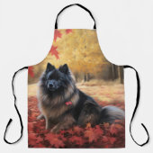 Keeshond im Herbst Leaves Fall Inspiriert Schürze (Vorderseite)