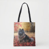 Keeshond im Herbst Leaves Fall Inspiriert Tasche (Vorderseite)