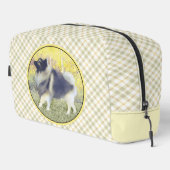 Keeshond in Aspen Malerei Niedliche Original Hunde Waschbeutel (Rechte Ecke)