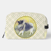 Keeshond in Aspen Malerei Niedliche Original Hunde Waschbeutel (Rückseite)
