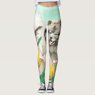 Keeshond in Tulips Malerei Niedliche Original Hund Leggings