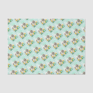 Keeshond in Tulips Malerei Niedliche Original Hund Seidenpapier