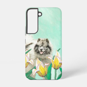 Keeshond in Tulpen Malerei Süße Original-Hunde-Kun Samsung Galaxy Hülle