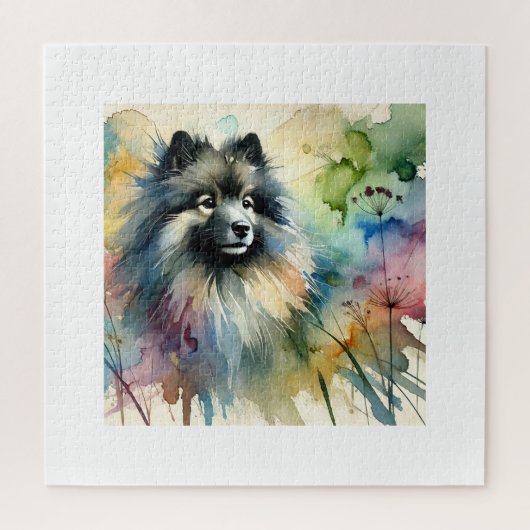 Keeshond in Watercolor 150624AREF123 - Watercolor Puzzle (Vertikal)