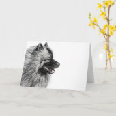 Keeshond-Karte Karte (Gelbe Blume)