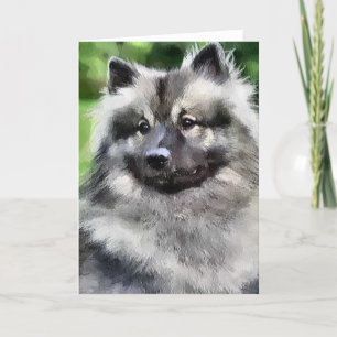 Keeshond-Kunst-Geschenke Karte