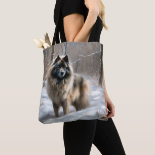 Keeshond Lass es schneien Weihnachten Tasche