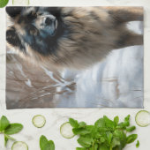 Keeshond lassen es Weihnachten schnee Geschirrtuch (Gefaltet)