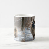 Keeshond lassen es Weihnachten schnee Kaffeetasse (Mittel)