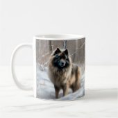 Keeshond lassen es Weihnachten schnee Kaffeetasse (Links)
