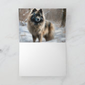 Keeshond lassen es Weihnachten schnee Karte (Innenseite)