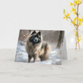Keeshond lassen es Weihnachten schnee Karte (Gelbe Blume)