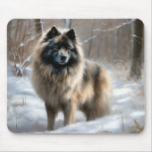 Keeshond lassen es Weihnachten schnee Mousepad (Vorne)