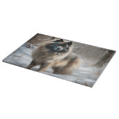 Keeshond lassen es Weihnachten schnee Schneidebrett (Ecke)