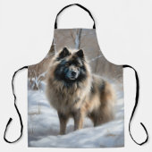 Keeshond lassen es Weihnachten schnee Schürze (Vorderseite)