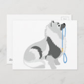 Keeshond Leash Postkarte (Vorne/Hinten)
