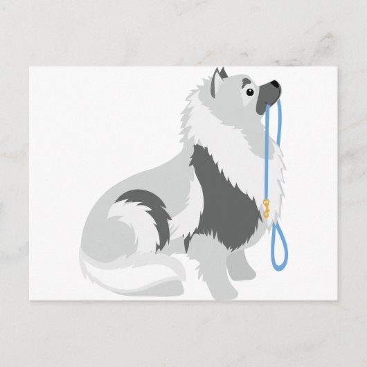 Keeshond Leash Postkarte (Vorderseite)