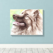 Keeshond Leinwand Dog Portrait (Insitu (Holzboden))