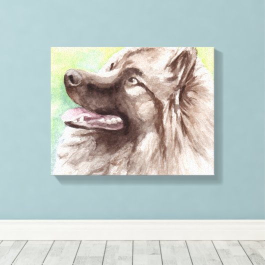 Keeshond Leinwand Dog Portrait (Insitu (Holzboden))