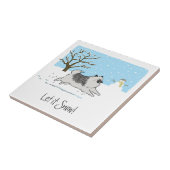 Keeshond "Let it Snow" Fliese (Seite)