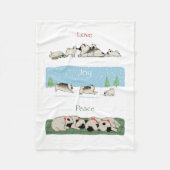 Keeshond-Liebe-Freude-Frieden Fleecedecke (Vorderseite)