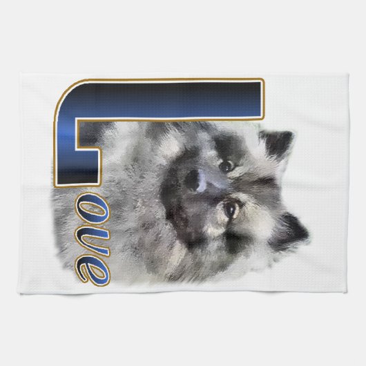 Keeshond LIEBE Geschenke Handtuch (Horizontal)