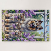 Keeshond-Lilac-Gartengemälde Puzzle (Horizontal)