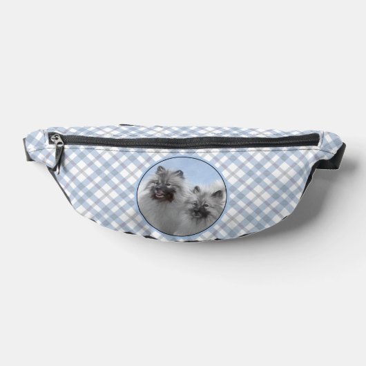 Keeshond Malen 2 Keeshonden Original Hunde Kunst Bauchtasche (Ablage )