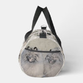 Keeshond Malen 2 Keeshonden Original Hunde Kunst Duffle Bag (Rechts)